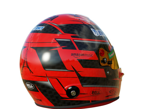 F1 Esteban Ocon Helmet 2024 Modelo 3D