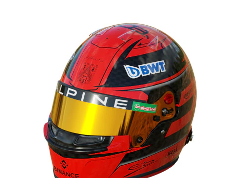 Capacete F1 Esteban Ocon 2024 Modelo 3D
