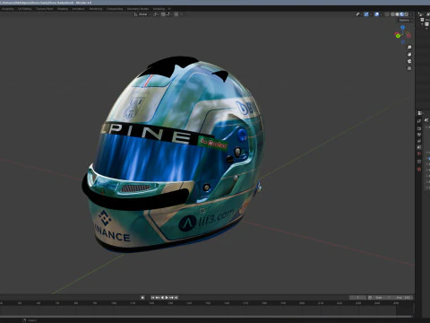 F1 Alpine Helmets 2024 3D Model