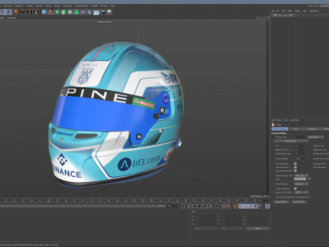 F1 Alpine Helmets 2024 3D Model