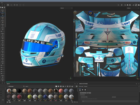 F1 Alpine Helmets 2024 3D Model