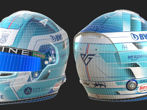 F1 Alpine Helmets 2024 3D Model