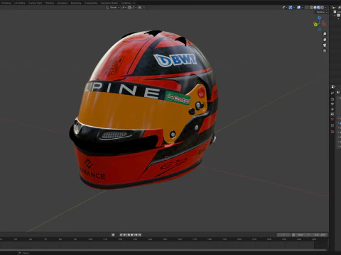 F1 Alpine Helmets 2024 3D Model