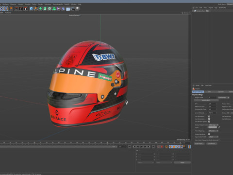 F1 Alpine Helmets 2024 3D Модель