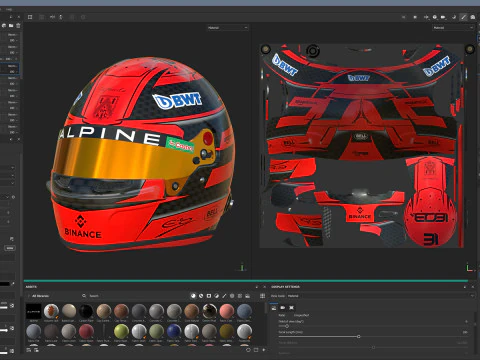 F1 Alpine Helmets 2024 3D Model