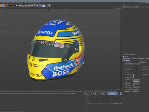 F1 Fernando Alonso Helmet 2024 Model 3D