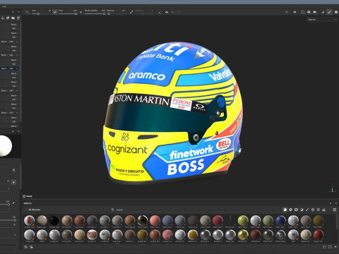F1 Fernando Alonso Helmet 2024 Model 3D