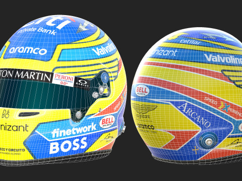 F1 Fernando Alonso Helmet 2024 Model 3D