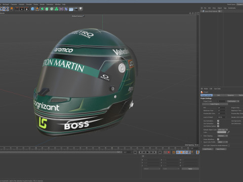 F1 Lance Stroll Helmet 2024 3D Model