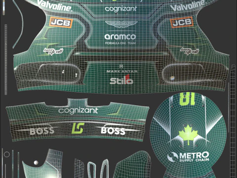 F1 लांस स्ट्रोक हेलमेट 2024 3D मॉडल