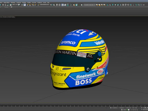 F1 Aston Martin Helmets 2024 3D Model