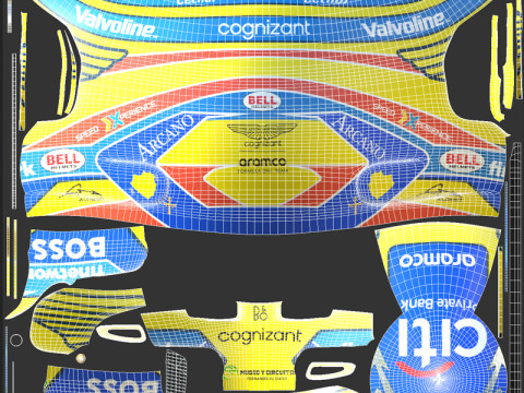 F1 Aston Martin Helmets 2024 Modèle 3D