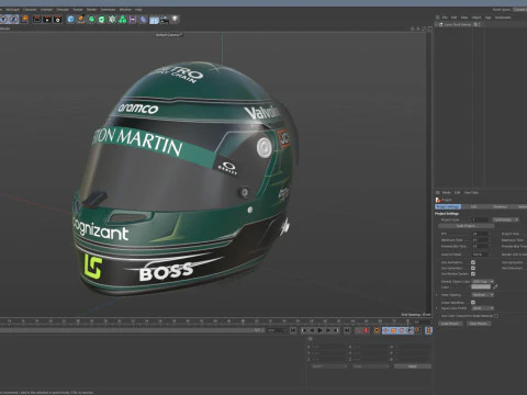 F1 Aston Martin Helmets 2024 3D Model