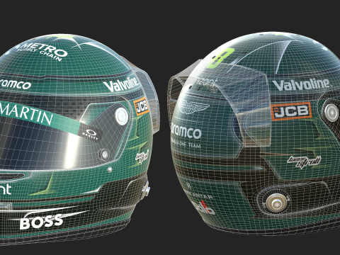 F1 Aston Martin Helmets 2024 Modèle 3D
