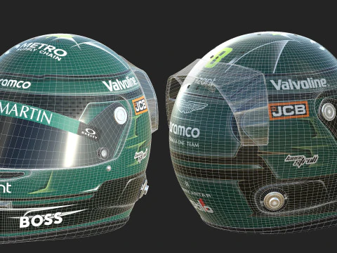 F1 Aston Martin Helmets 2024 3D Model