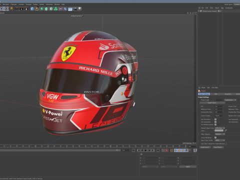 F1 Charles Leclerc Helmet 2024 3Dモデル