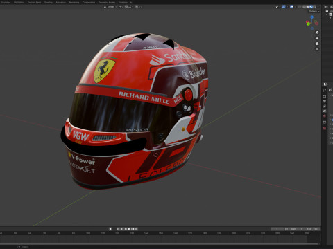 F1 Charles Leclerc Helmet 2024 3Dモデル