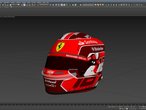 F1 Charles Leclerc Helmet 2024 3Dモデル