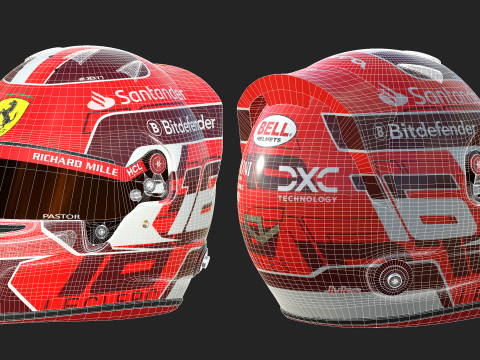 F1 Charles Leclerc Helmet 2024 3Dモデル