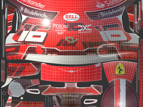 F1 Charles Leclerc Helmet 2024 3Dモデル