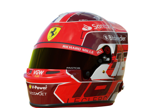 F1 Charles Leclerc Helmet 2024 3Dモデル
