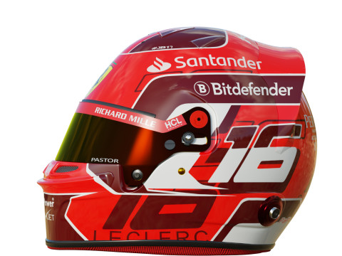 F1 Charles Leclerc Helmet 2024 3Dモデル