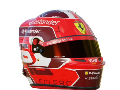 F1 Charles Leclerc Helmet 2024 3Dモデル