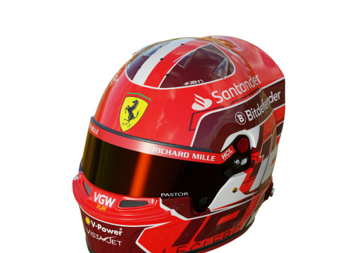 F1 Charles Leclerc Helmet 2024 3Dモデル