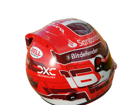 F1 Charles Leclerc Helmet 2024 3Dモデル