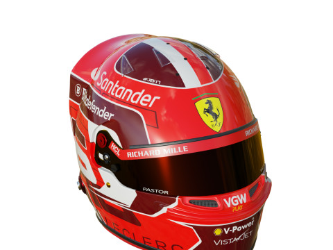F1 Charles Leclerc Helmet 2024 3Dモデル