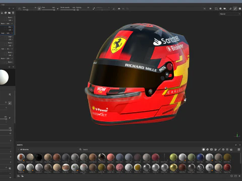 F1 Carlos Sainz Helmet 2024 3D Model