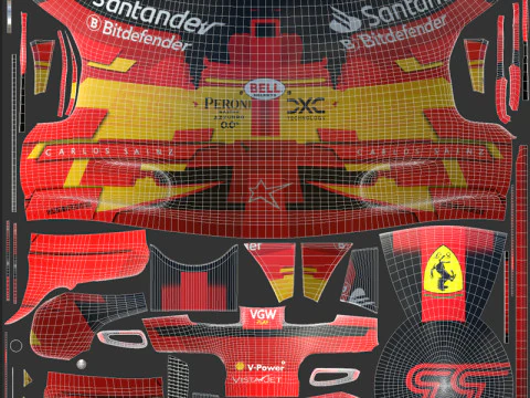 F1 Carlos Sainz Helmet 2024 3D Model