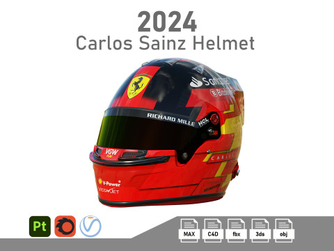 F1 Carlos Sainz Helmet 2024 Model 3D