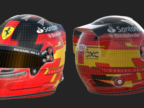 F1 Scuderia Helmets 2024 3D Model