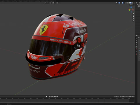 F1 Scuderia Helmets 2024 3D Model