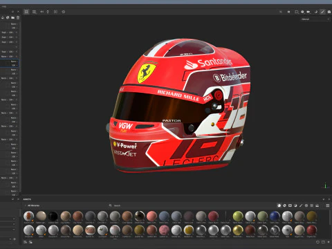 F1 Scuderia Helmets 2024 3D Model