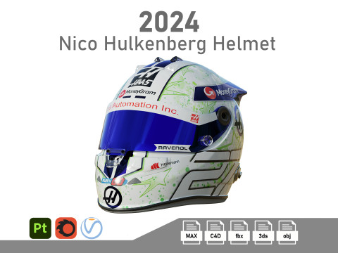 F1 Hulkenberg Helmet 2024 Model 3D