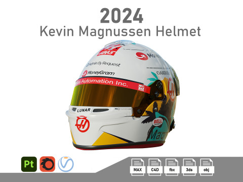 F1 Magnussen Helmet 2024 Model 3D