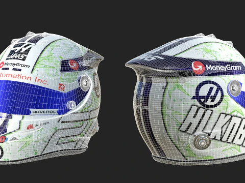 F1 Haas Helmets 2024 3D Model