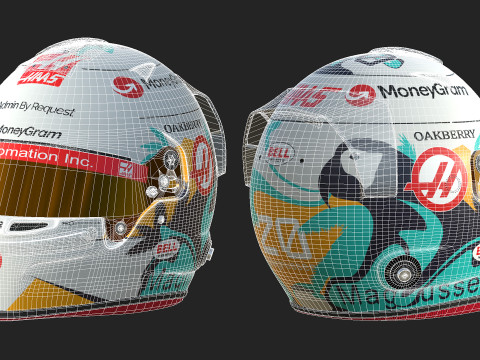 F1 Haas Helmets 2024 3D Model