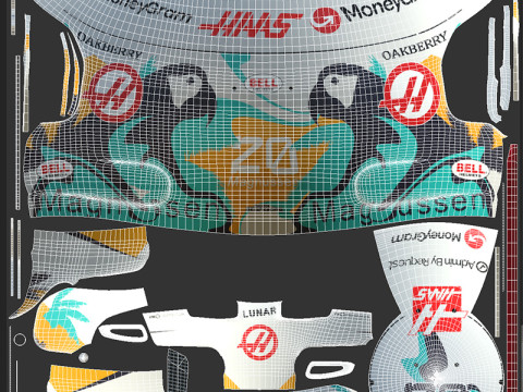 F1 Haas Helmets 2024 3D Model
