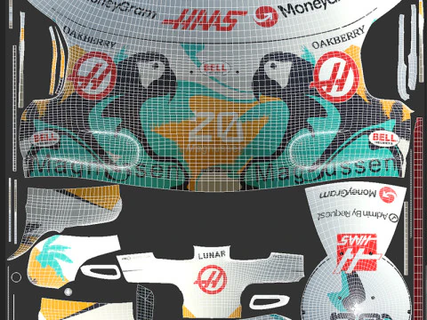 F1 Haas Helmets 2024 3D Model