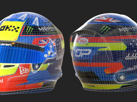 F1 Oscar Piastri Helmet 2024 3D Model