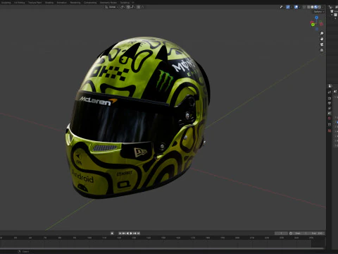 F1 Lando Norris Helmet 2024 3D Model
