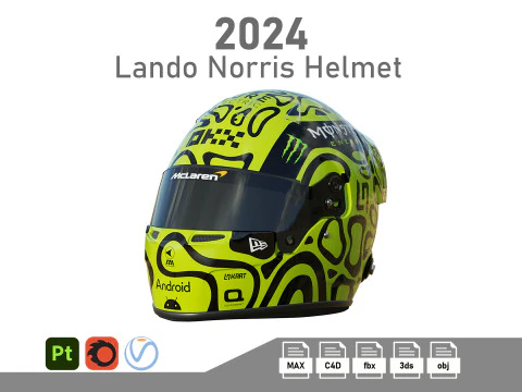 Casco F1 Lando Norris 2024 Modello 3D