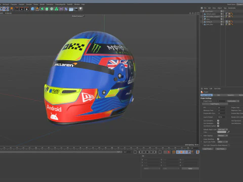 F1 McLaren Helmets 2024 3D Model