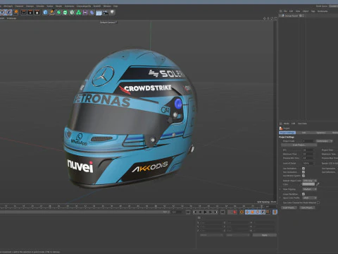 F1 George Russel Helmet 2024 3D Model