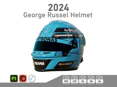 F1 George Russel Helmet 2024 Model 3D