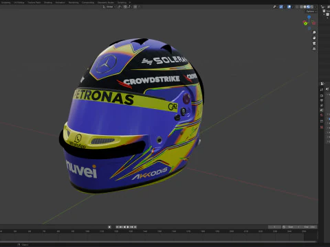 F1 Lewis Hamilton Helmet 2024 3D Model