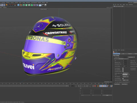 F1 Lewis Hamilton Helmet 2024 3D Model